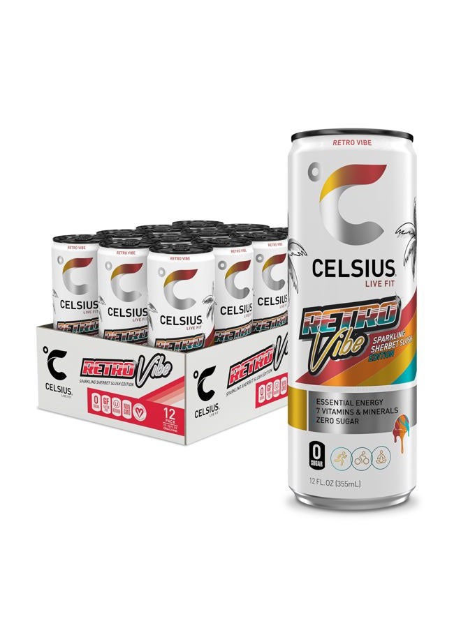 CELSIUS مشروب الطاقة الخالي من السكر بنكهة الشربت الفوار، 12 أونصة سائلة (عبوة من 12) - Image 1