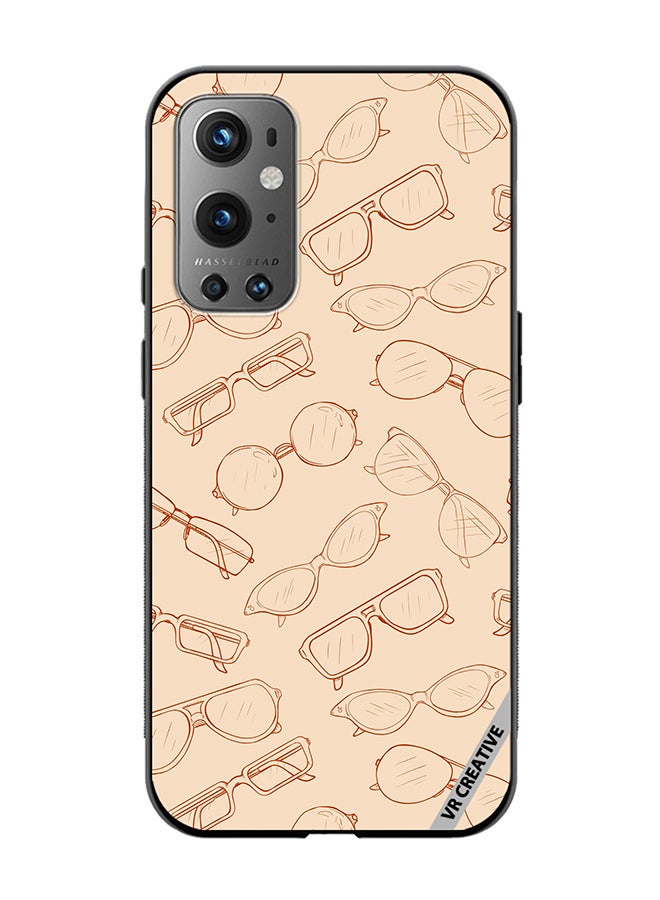 VR CREATIVE Protective Case Cover For OnePlus 9 Pro Sketch Eyeglasses Design Multicolour - Image 1