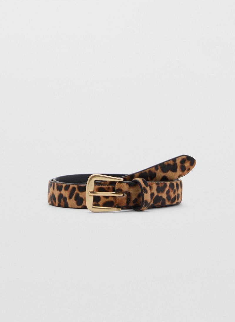 MANGO Leopard Leather Belt  - Image 1