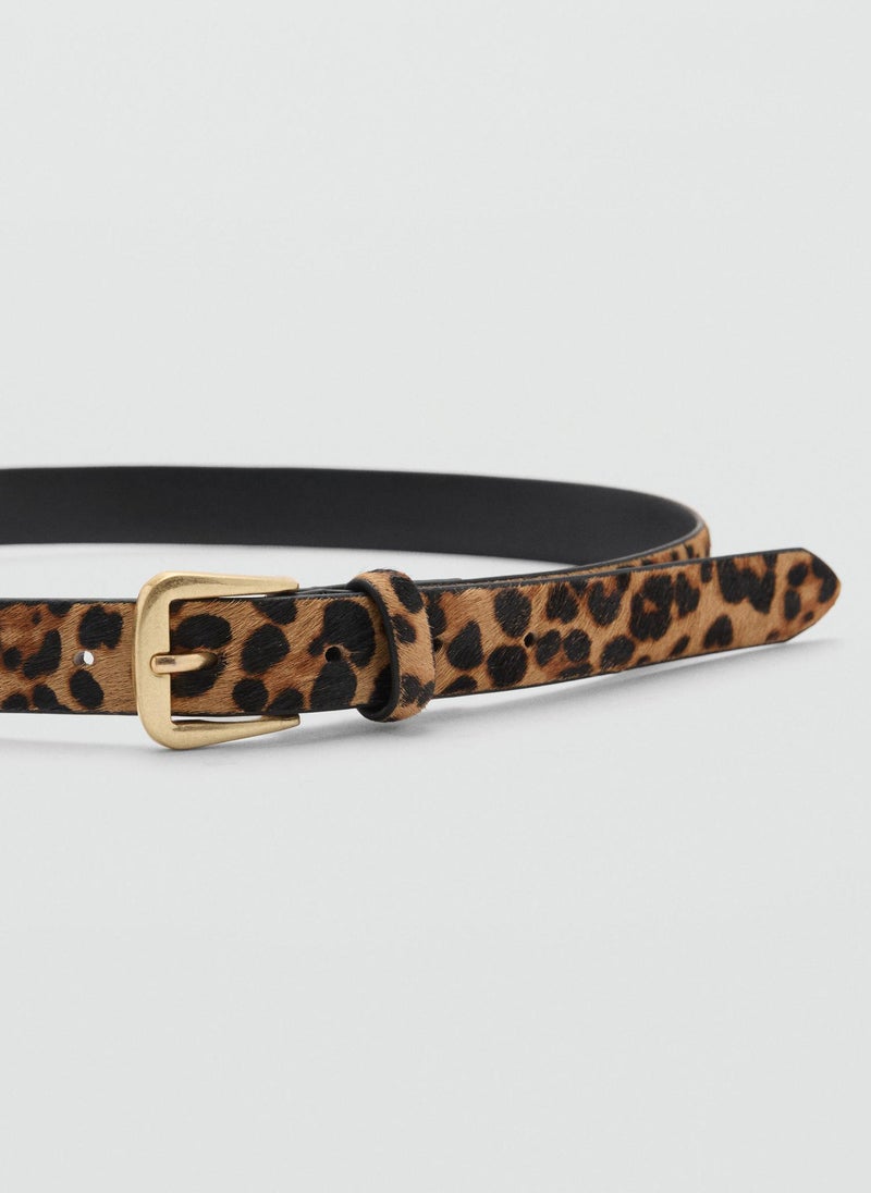 MANGO Leopard Leather Belt  - Image 3