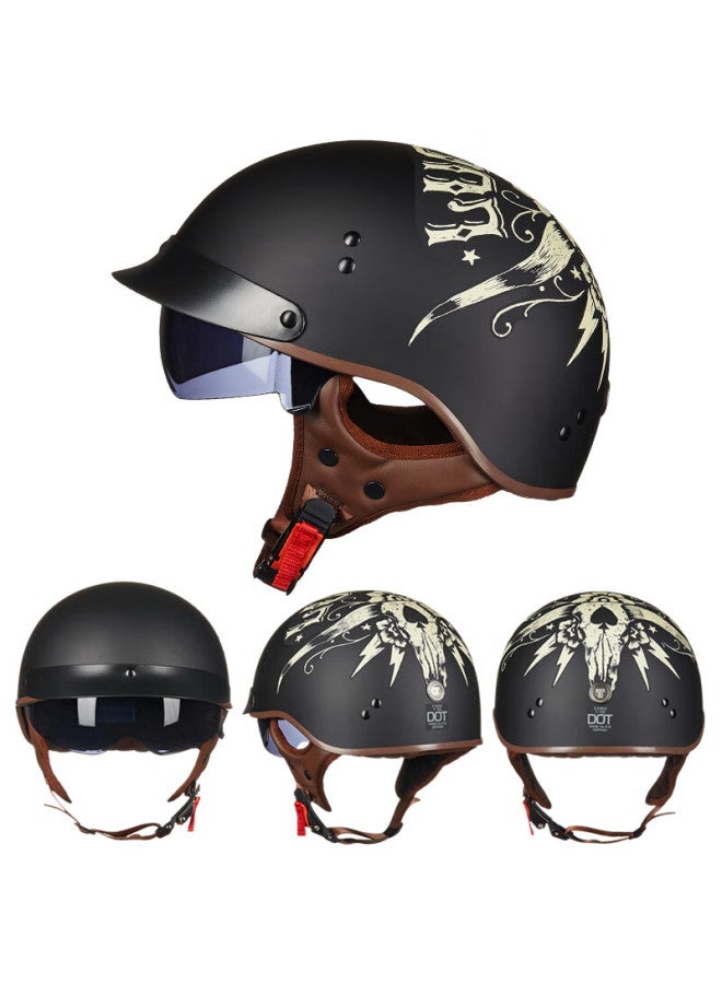 Torc Motorcycle Retro Half Helmet T5353c Certified All-season Universal Electric Scooter Helmet Safety Cap - Image 1