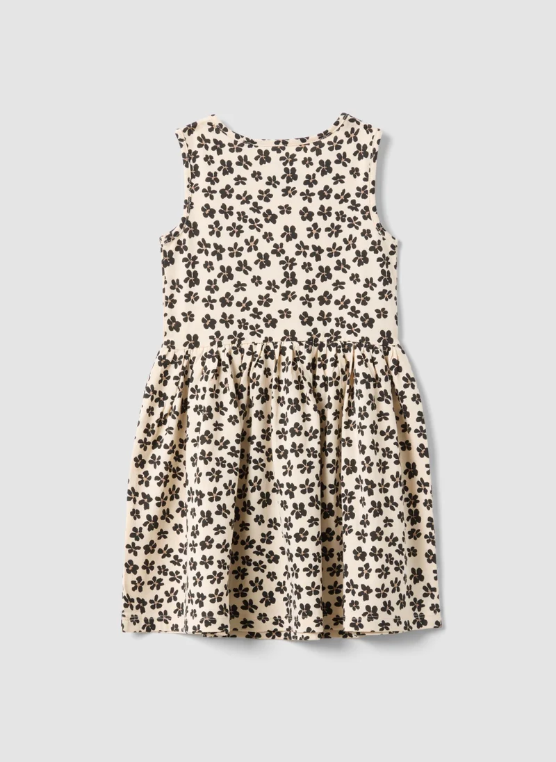 Ovs OVS Beige Pure Cotton Dress With Floral Print