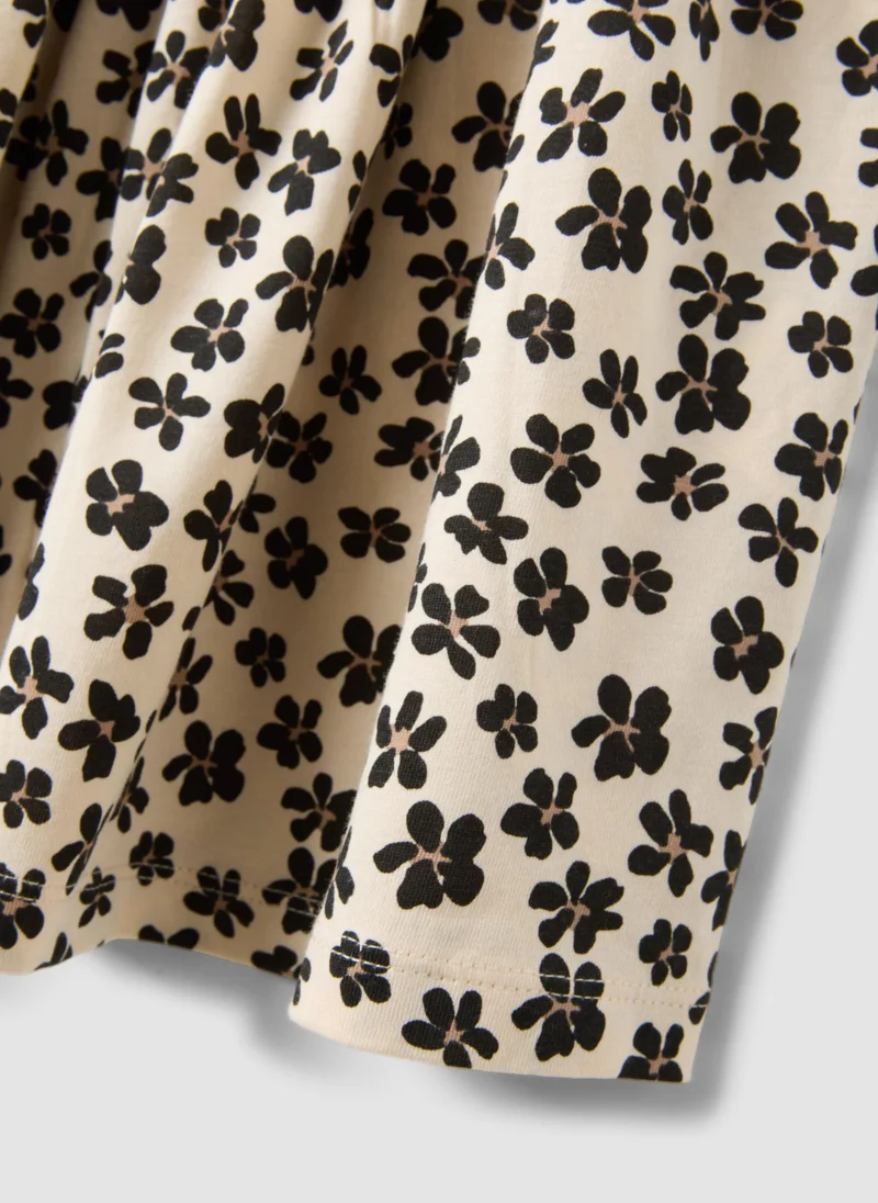 Ovs  OVS Beige Pure Cotton Dress With Floral Print for Women | Best Price UAE