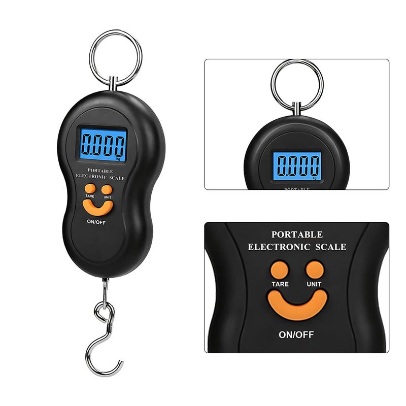 OneNine Portable Luggage Scale, 50kg Electronic Hanging Scale Digital Suitcase Travel Bag Hanging Weighing Scale, Digital Fishing Scale Fish Weighing Scale with LCD Display for Home Travel Outdoor - Image 4