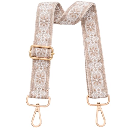 ROYGBCP Wide Purse Strap Replacement - Adjustable Shoulder Strap for Crossbody Bag, Tote & Handbag(Khaki Star) - Image 1