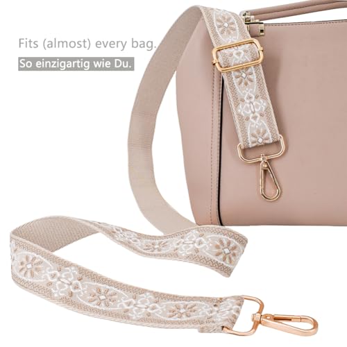 ROYGBCP Wide Purse Strap Replacement - Adjustable Shoulder Strap for Crossbody Bag, Tote & Handbag(Khaki Star) - Image 5