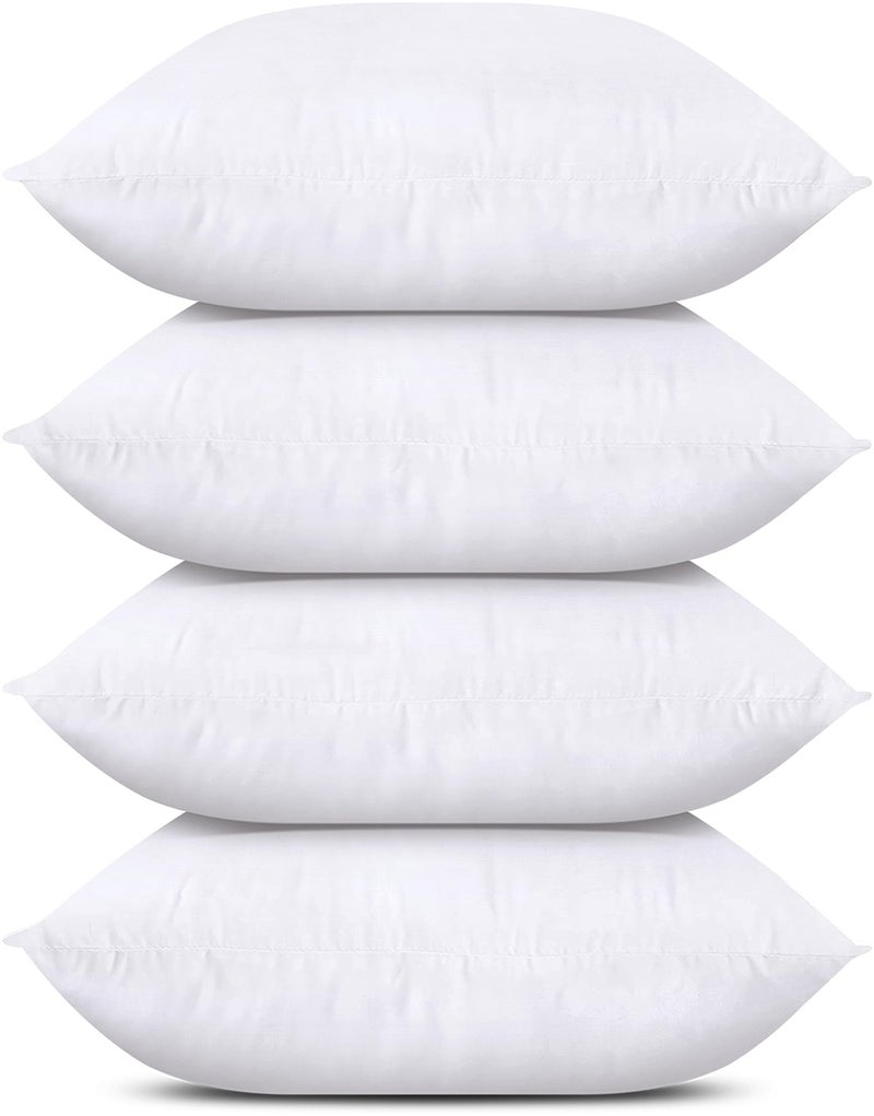 Utopia Bedding Throw Pillows Set of 4 White 17 x 17 Inches Pillows for Sofa Bed and Couch Decorative Stuffer Pillow