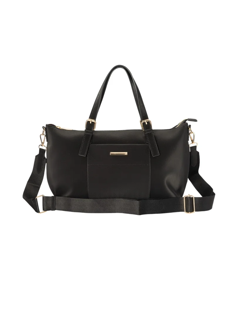 Bata Textured Tote Bag with Detachable Strap