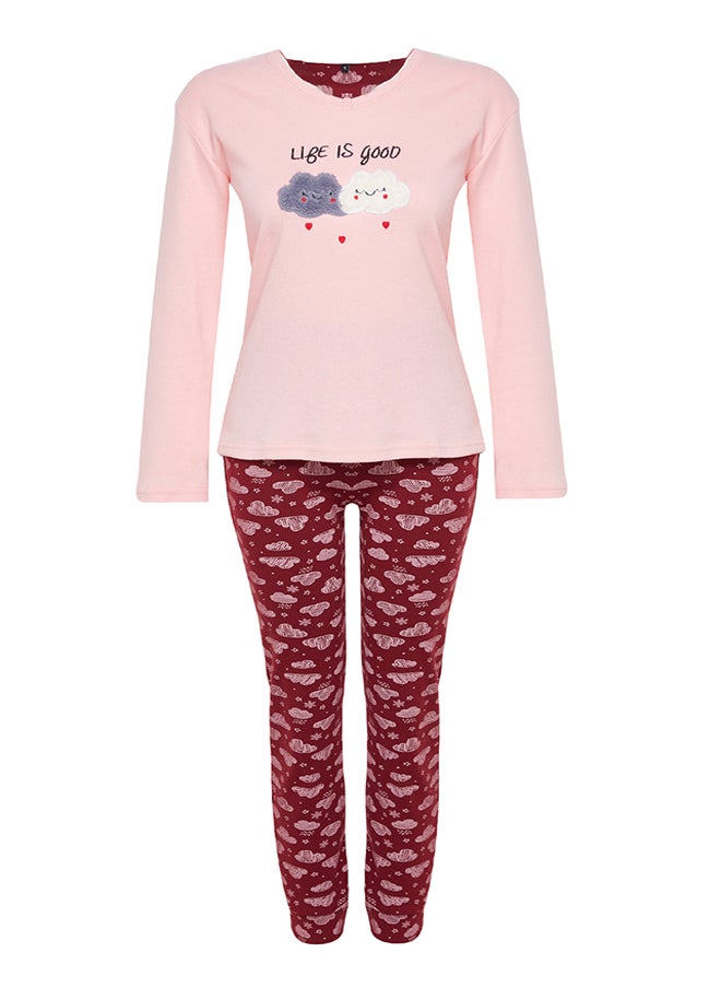 Burgundy-Multicolored Cotton Embroidered Knitted Pajama Set THMAW21PT0646 - pzsku/ZEE91B2E2F822C6355892Z/45/_/1730939769/25d52db8-5664-4b9e-8bc6-68000b6fe6b0