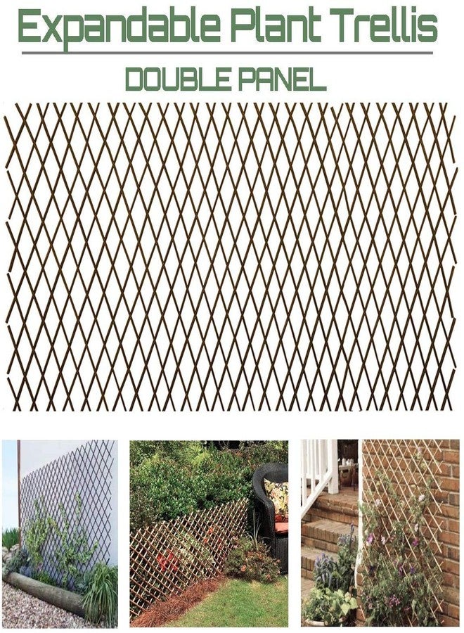 GLANT Lattice Fence Willow Expandable Plant Climbing Lattices Trellis Fence,Open Screen Willow Fencing,Willow Expandable Trellis Fence (2) - Image 1