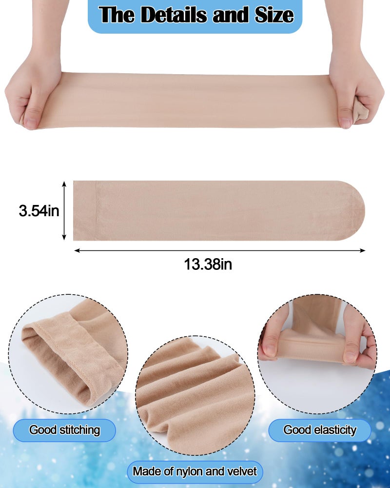 Chuarry 6 Pairs Skating Leg Warmer Sets for Women Girls Knit Long Leg Warmers Socks Calf Socks Set for Ice Figure Skating(Black White Gray Nude,Stripe Style) - Image 4
