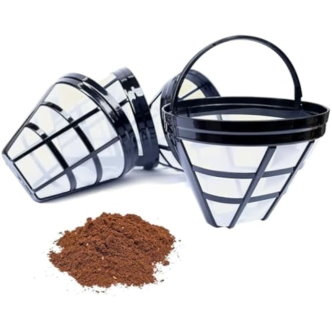 كيلا مجموعة من 4 فلاتر قهوة قابلة لإعادة الاستخدام من النايلون المخروطية لآلات صنع القهوة Cuisinart Ninja سعة 812 كوبًا، خالية من مادة BPA - Image 1