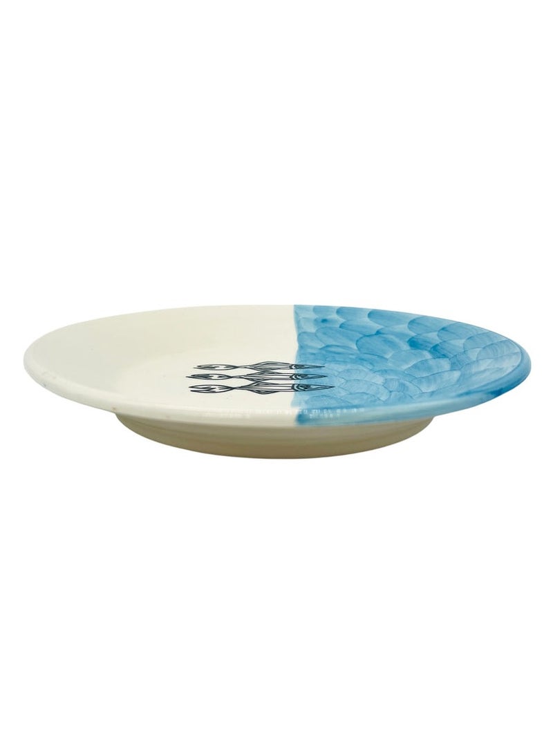 AKDC Round Ceramic Plate 20.5cm*3cm, Sardine Blue - Image 2