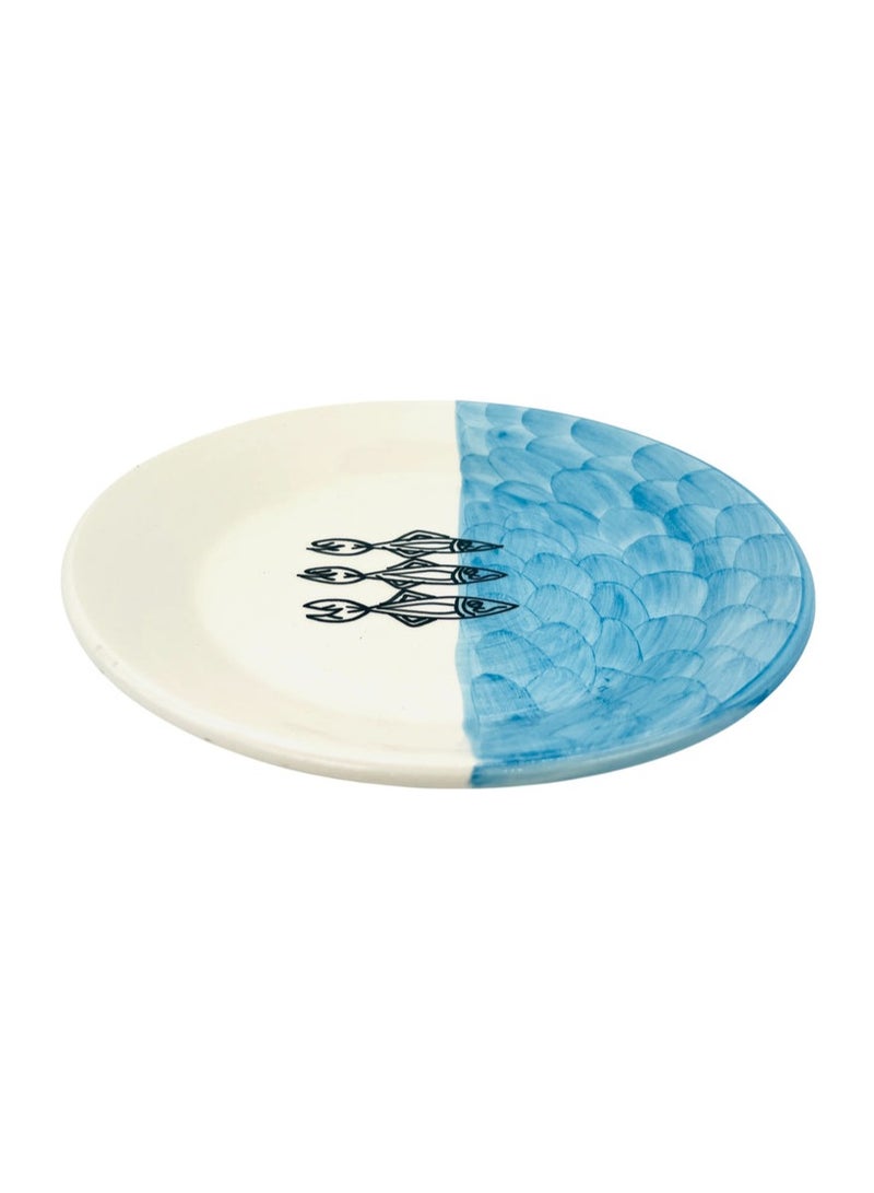AKDC Round Ceramic Plate 20.5cm*3cm, Sardine Blue - Image 3