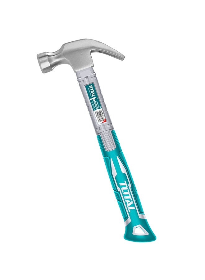 توتال تولز مطرقة مخلبية توتال ١٦ أونصة - رأس مطروق | مطرقة شديدة التحمل ٤٥٠ غرام بمقبض من الألياف الزجاجية | فولاذ كربوني معالج حرارياً ٤٥# للنجارة والبناء - Image 1