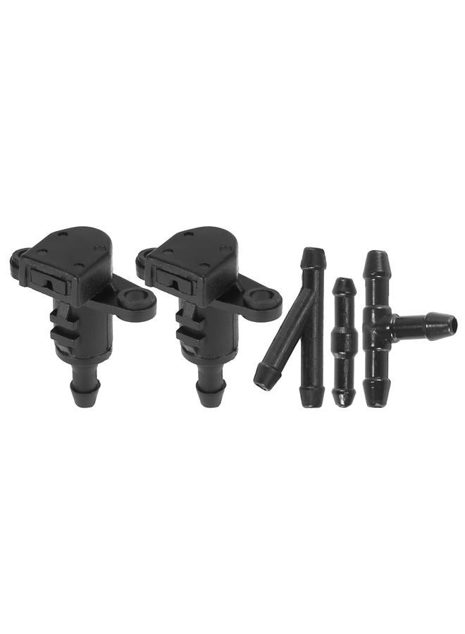 ACROPIX Front Windshield Washer Nozzles Fit for Hyundai Elantra with Hose Connector - Pack of 5 Black - Image 1