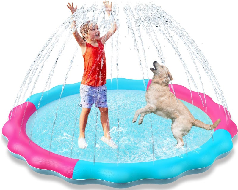 Jasonwell Kids Dog Splash Pad Sprinkler Jasonwell Non Slip Dog Sprinkler Pad Splash Pool Puppy Dogs Pool Summer Outdoor Water Toys Backyard Durable Splash Pad for Toddlers Kids Small Medium Large Dogs Pet - Image 2