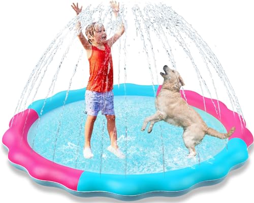 Jasonwell Kids Dog Splash Pad Sprinkler Jasonwell Non Slip Dog Sprinkler Pad Splash Pool Puppy Dogs Pool Summer Outdoor Water Toys Backyard Durable Splash Pad for Toddlers Kids Small Medium Large Dogs Pet - Image 1