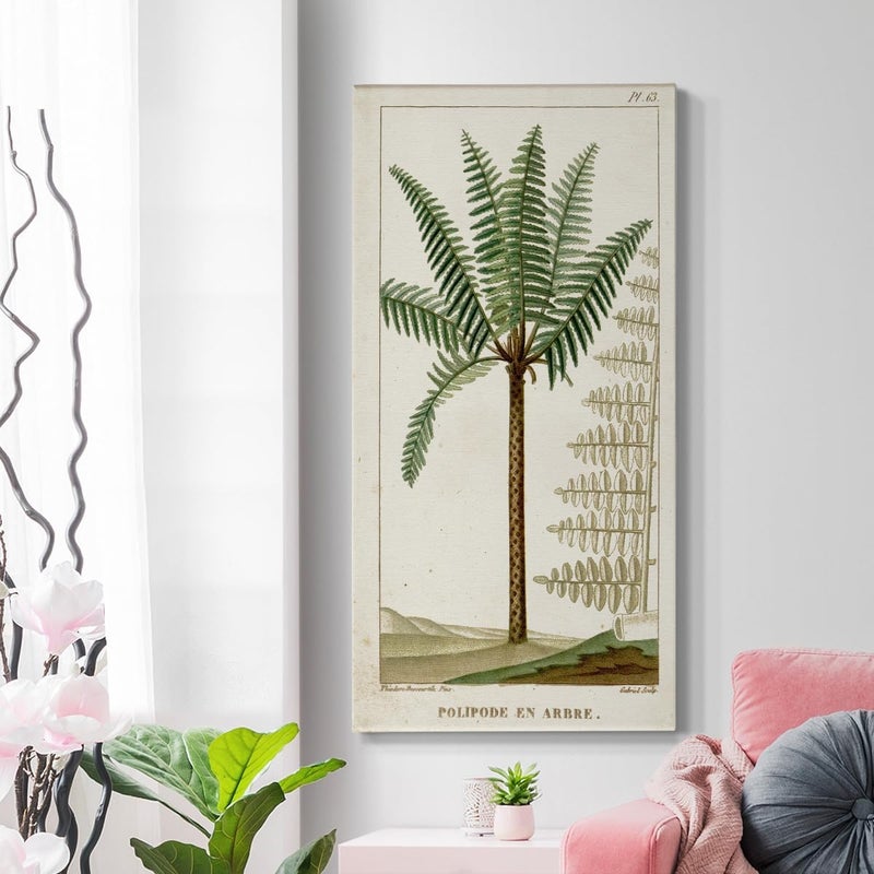 EMODA Turpin Green Palm Wall Art – Modern Botanical Canvas Painting (30x60 cm Framed) - Image 2