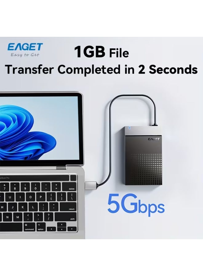 إيجيت علبة قرص صلب خارجي EAGET مقاس 2.5 بوصة، مزودة بمنفذ USB 3.0 إلى SATA III، علبة قرص صلب خارجي بدون أدوات، مناسبة لأقراص SSD وHDD مقاس 2.5 بوصة بسمك 7 مم/9.5 مم مع UASP (القرص الصلب غير مرفق) - Image 4