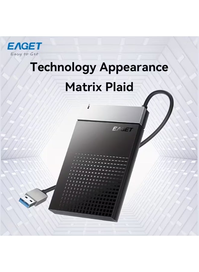 إيجيت علبة قرص صلب خارجي EAGET مقاس 2.5 بوصة، مزودة بمنفذ USB 3.0 إلى SATA III، علبة قرص صلب خارجي بدون أدوات، مناسبة لأقراص SSD وHDD مقاس 2.5 بوصة بسمك 7 مم/9.5 مم مع UASP (القرص الصلب غير مرفق) - Image 3