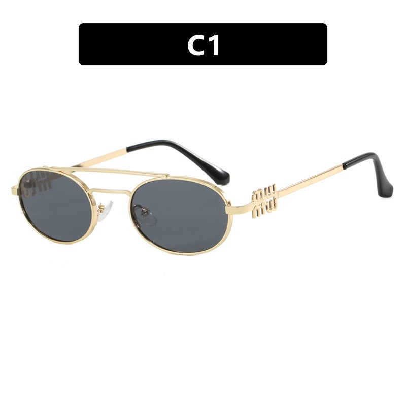 Generic 2024 Chic Oval Sunglasses for Women All gray 