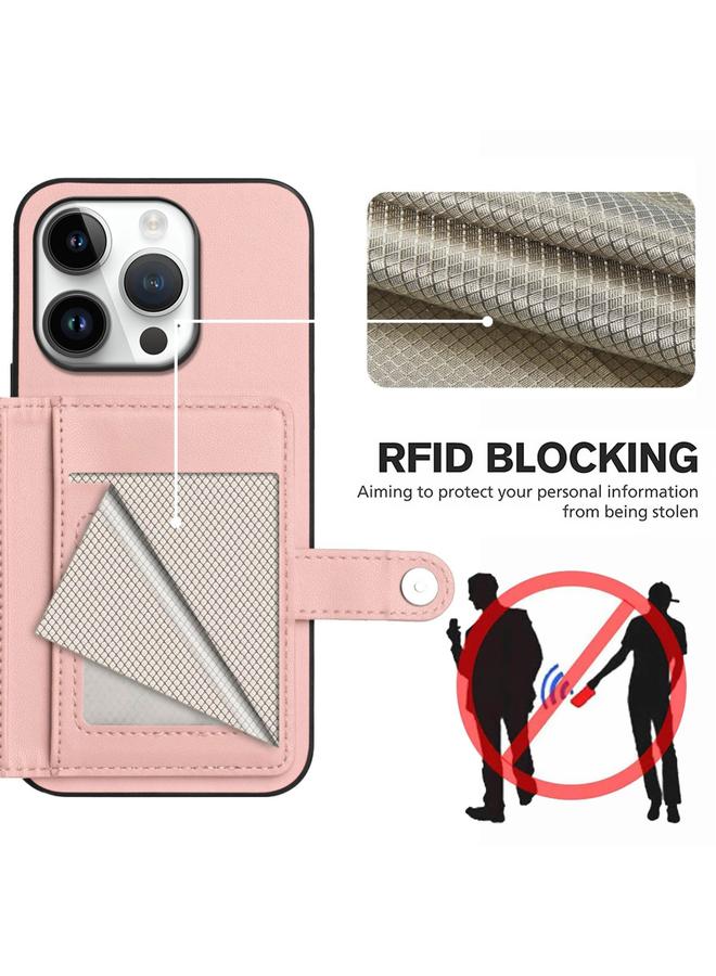 S-TOP Case For iPhone 16 Pro Button Card Bag RFID Anti-theft Phone Case - Image 3