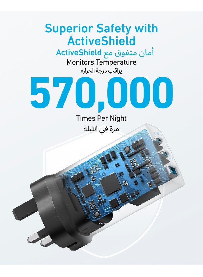 شاحن Type-C 335 PIQ 3.0 مدمج مع منفذ قابل للطي وشاحن سريع أسود - Image 5