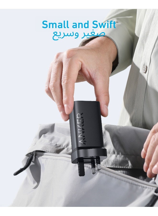 شاحن Type-C 335 PIQ 3.0 مدمج مع منفذ قابل للطي وشاحن سريع أسود - Image 4