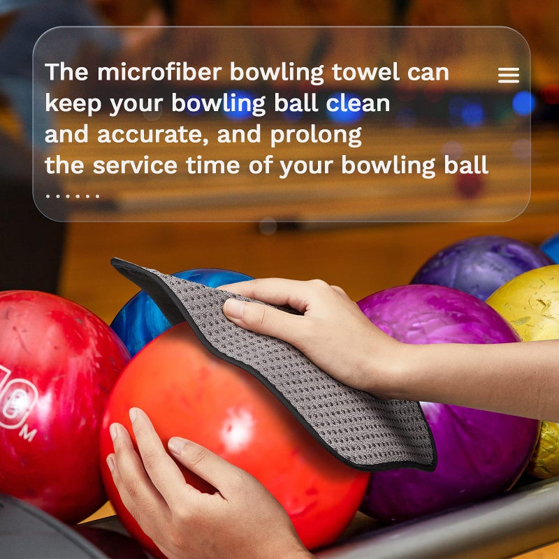 Aoriher 2 Pack Bowling Towel 9.8 Ã— 7.8 Inch Bowling Ball Towel Bowling Ball Shammy Microfiber Bowling Accessories to Wipe Off Bowling Towel with Easy Grip Shammy Bowling for Bowling Ball - Image 4