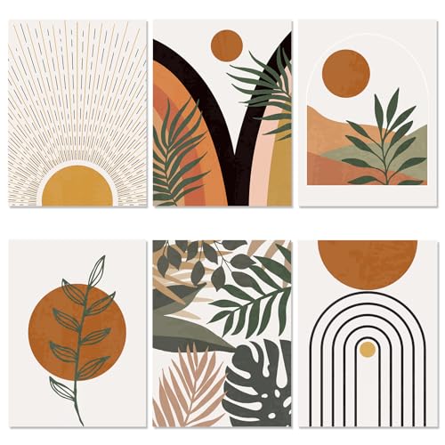 Trandraft 6 Pcs Diamond Art Paintings Kits 12 x 16 Inch Boho Diamond Art Accessories for Adults Gem 5d DIY Crafts Aesthetic Wall Decor for Home - Image 1
