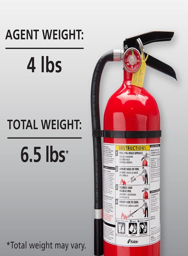 Kidde Pro 210 2A:10-B:C Fire Extinguisher, Rechargeable, Multi-Purpose for Home & Office, 4 lbs., Mounting Bracket Included , Red - Image 3