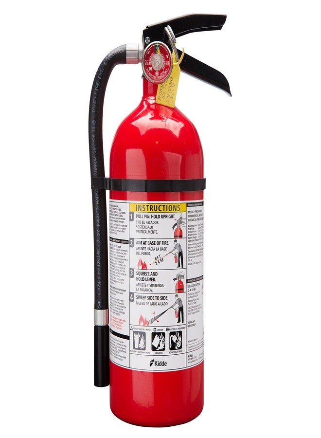 Kidde Pro 210 2A:10-B:C Fire Extinguisher, Rechargeable, Multi-Purpose for Home & Office, 4 lbs., Mounting Bracket Included , Red - Image 1