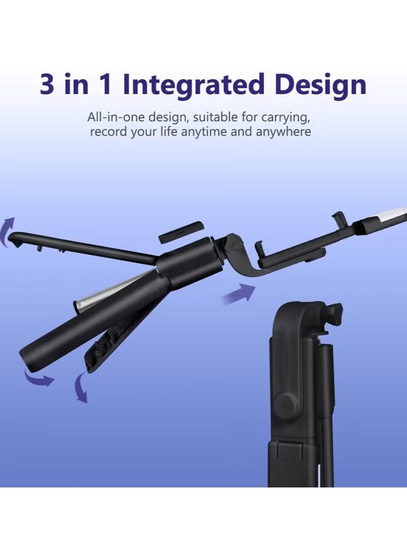 Bluetooth Extendable Selfie Stick with Tripod Stand 170CM Long Selfie Stick 3 in 1 Selfie Stick Compatible with All Android and iOS Devices 360 Degree Rotatable Selfie Stick with Bluetooth