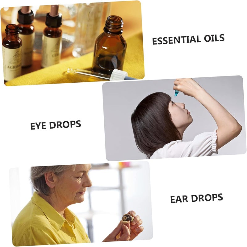 Healifty 20pcs Squeezable Dropper Bottles with Screw Black Caps Leak Plastic Containers for Eye Drops Glue Essential Oils Precise Dosage Control Travel Friendly - Image 2