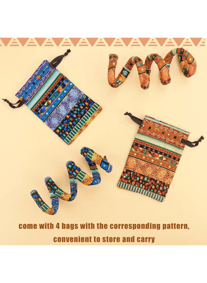 Messen 4 PCS Spiral Lock Hair Tie with 4 Bags Colorful Dreadlock Hair Ties Long Bendable Dread Bands Bohemian Ponytail Holders Loc Hair Accessories for Women Men Thick Curly Hair - Image 4