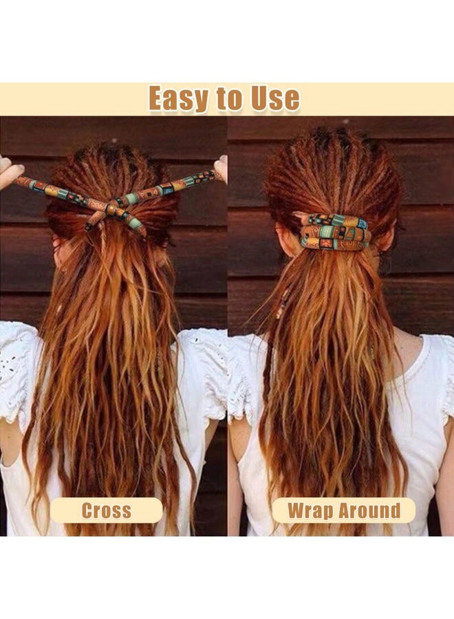 Messen 4 PCS Spiral Lock Hair Tie with 4 Bags Colorful Dreadlock Hair Ties Long Bendable Dread Bands Bohemian Ponytail Holders Loc Hair Accessories for Women Men Thick Curly Hair - Image 5