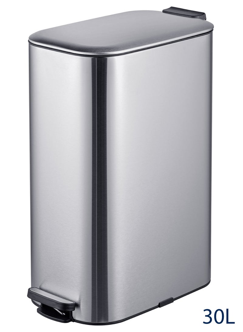 ايست من نون سلة مهملات للمطبخ سعة 30 لترًا/8 جالون، سلة مهملات سهلة الدوس عليها بغطاء ناعم الإغلاق ودواسة قدم، مع دلو داخلي للمطبخ وغرفة النوم والحمام والمكتب - Image 1