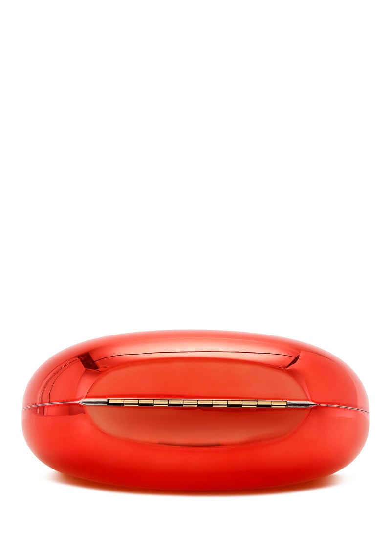 London Rag Acrylic Metallic Clutch Bag in Red  - Image 4