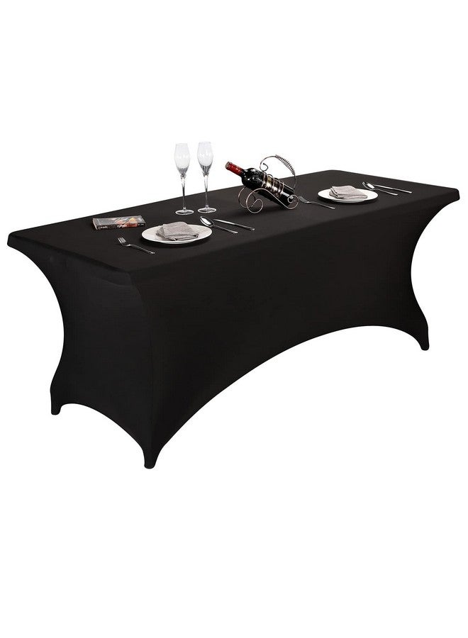 LZY Spandex Fitted Stretch Table Cover for 6 ft or 4ft or 8ft Folding Table, Rectangular Cocktail Tablecloth, Perfect for Party or Banquet - Image 1