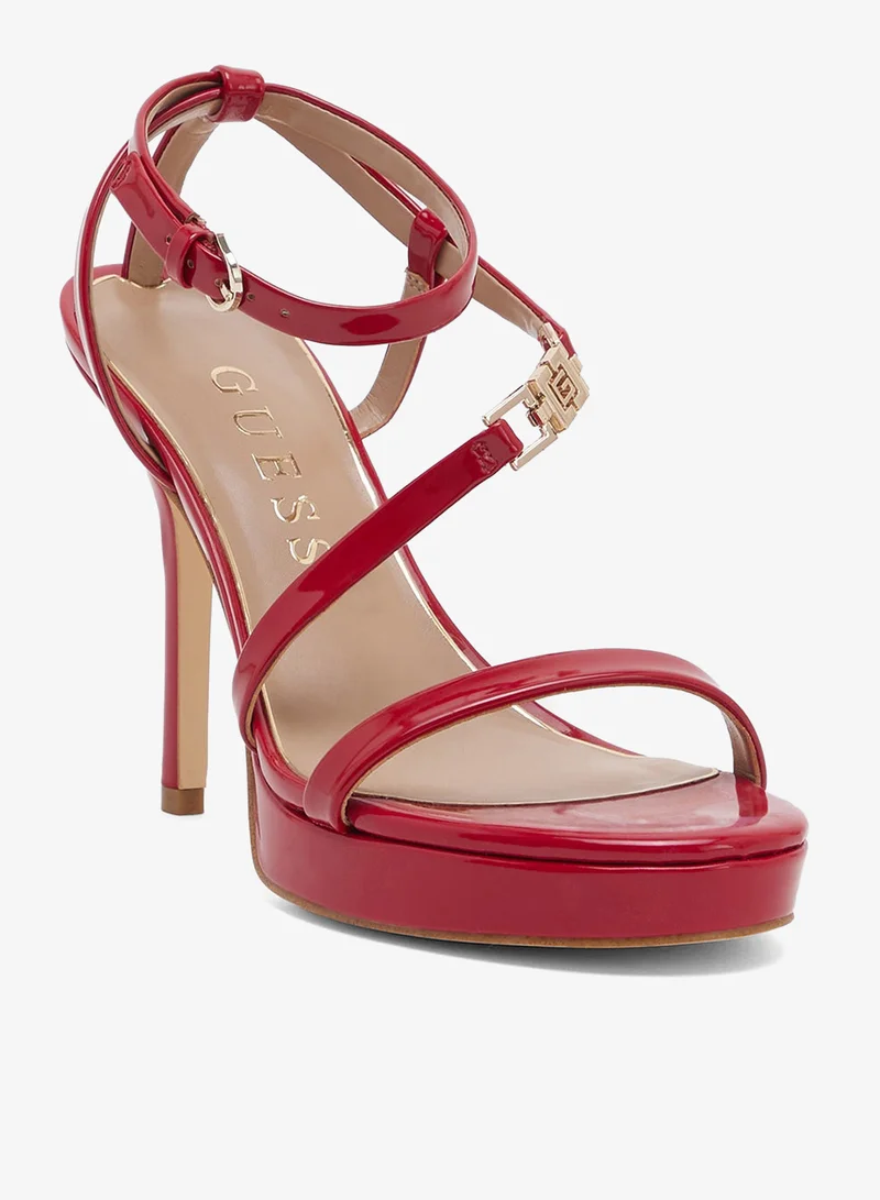 جس صنادل بكعب عالٍ بحزام للكاحل