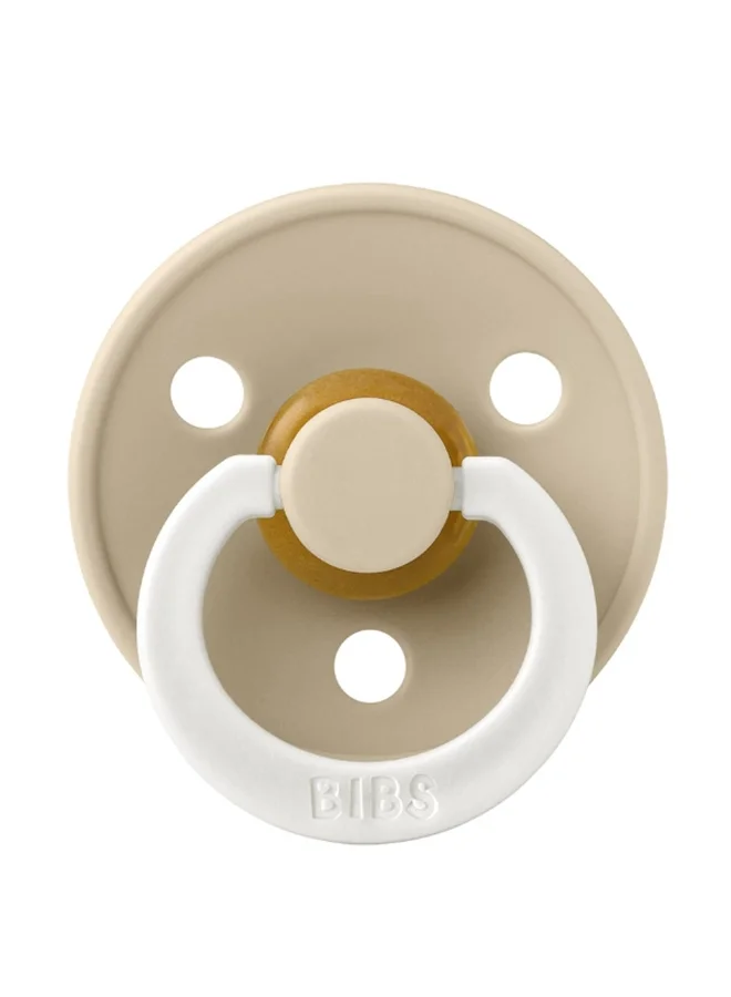 BIBS Colour Baby Pacifier, Latex Round Nipple, Size 1, 0-6 Months, Vanilla Glow, Glow-In-The-Dark, 1 Pieces