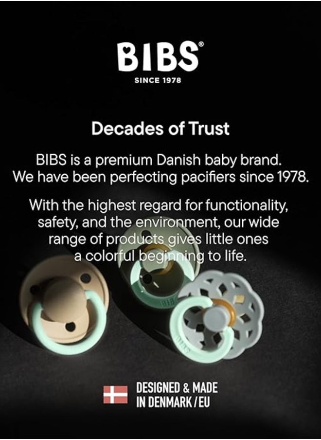 BIBS - Colour Baby Pacifier, Latex Round Nipple, Size 1, 0-6 Months, Vanilla Glow, Glow-In-The-Dark, 1 Pieces - Image 1