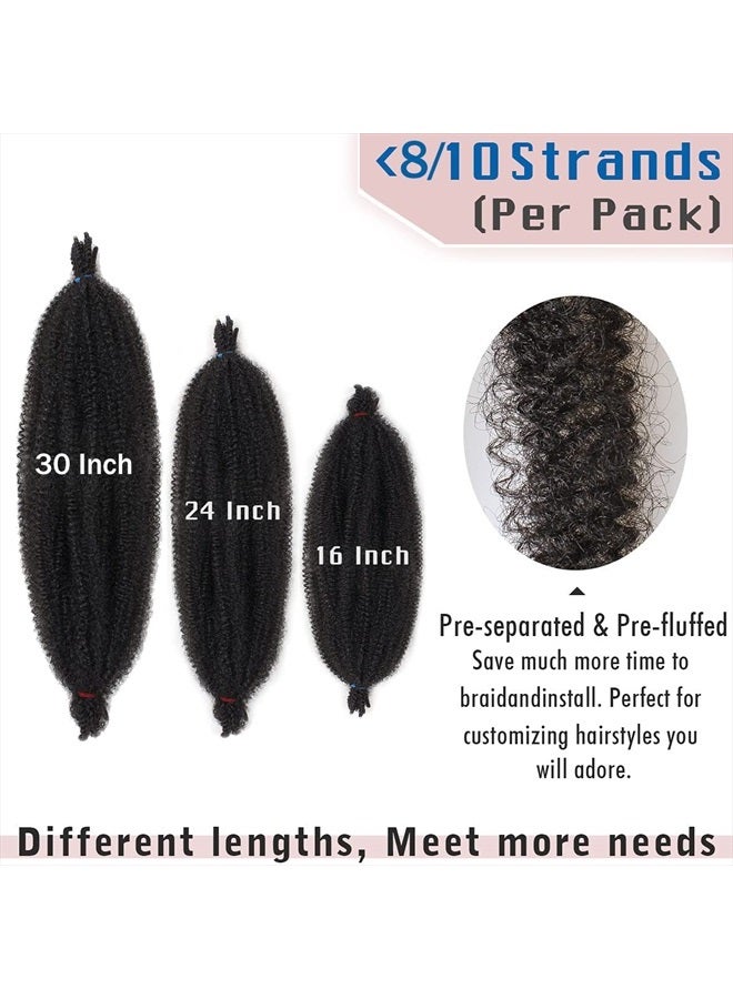 Xtrend 24 Inch Long Pre-Separated Springy Afro Twist Hair 8 Packs Spring Twist Hair For Distressed Soft Locs Natural Black Marley Twist Braiding Hair Synthetic Hair Extension For Women (10 Strands/Pack,1B#) - Image 4