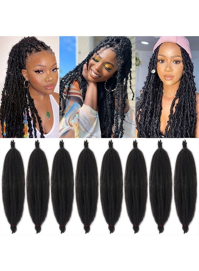 Xtrend 24 Inch Long Pre-Separated Springy Afro Twist Hair 8 Packs Spring Twist Hair For Distressed Soft Locs Natural Black Marley Twist Braiding Hair Synthetic Hair Extension For Women (10 Strands/Pack,1B#) - Image 1