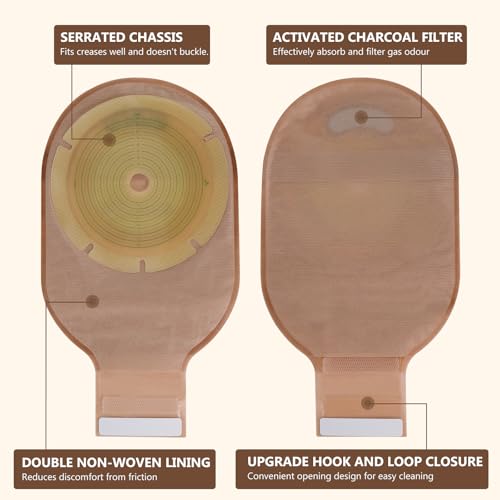 KONWEDA 20 Pack Colostomy Bags | One Piece Drainable Ostomy Pouches | 15mm-100mm Wide Cut-to-Fit Range | Secure Hook and Loop Closure for Ileostomy & Stoma Care - Image 3