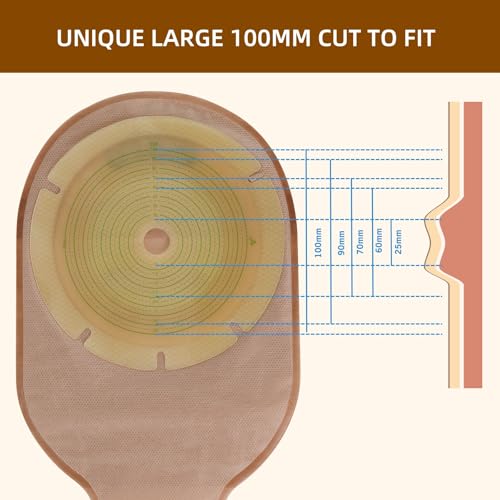 KONWEDA 20 Pack Colostomy Bags | One Piece Drainable Ostomy Pouches | 15mm-100mm Wide Cut-to-Fit Range | Secure Hook and Loop Closure for Ileostomy & Stoma Care - Image 4