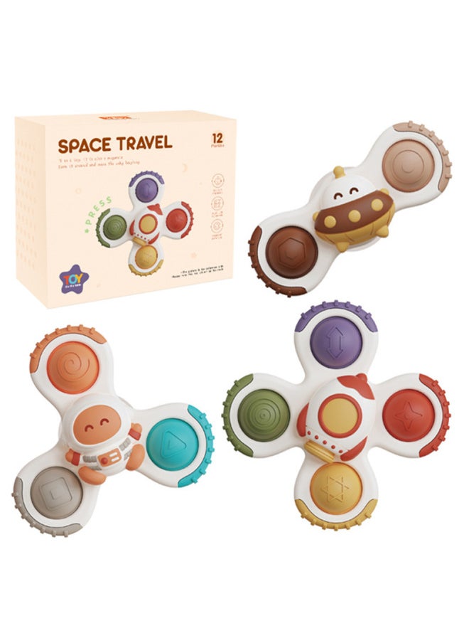[Direct Supply] Space Animal Gyro Fun Bathing That Can Press Sucker To Turn Music-Color:Space Spin (morandi Color)  - Image 1