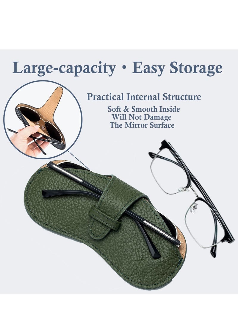 Generic Stylish Portable Genuine Leather Eyeglass Case - Slim Pouch for Sunglasses & Reading Glasses, Perfect for Travel - Image 2