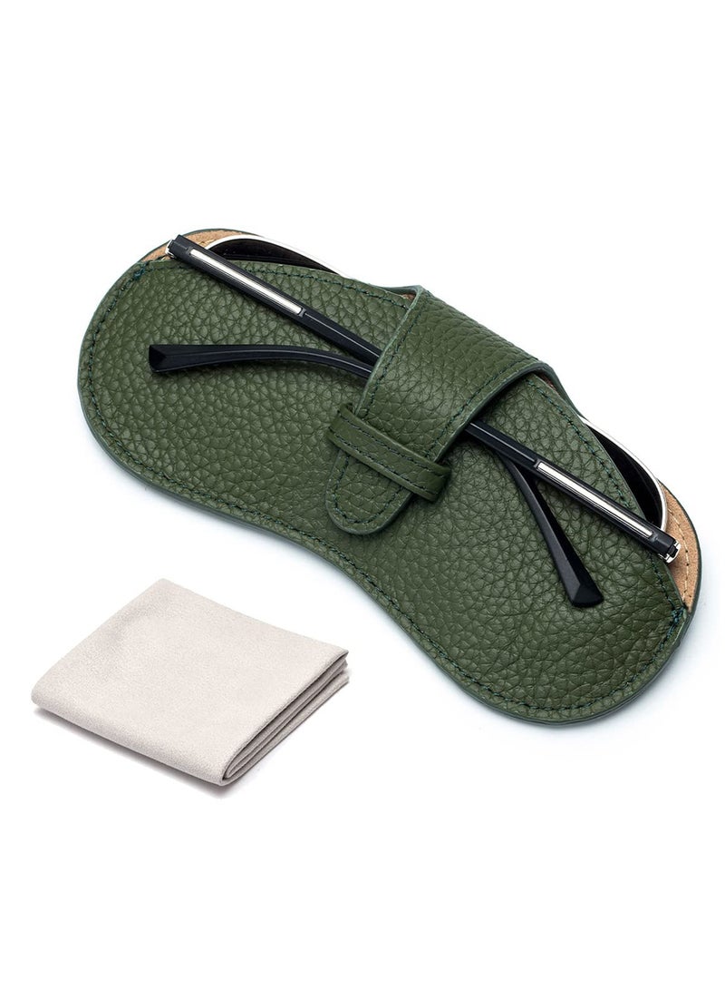 Generic Stylish Portable Genuine Leather Eyeglass Case - Slim Pouch for Sunglasses & Reading Glasses, Perfect for Travel - Image 1
